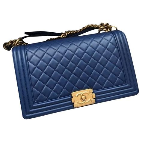 chanel blue boy flap bag gold hardware|chanel boyfriend bag small.